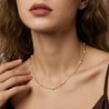 Adjustable Station Necklace with Natural Freshwater Pearl, 925 Sterling Silver, 3.5-4mm 1