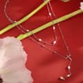 Multi-layer Cross Lariat Necklace with Cultured Freshwater Pearl, 925 Sterling Silver 4