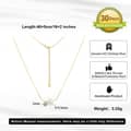 Bamboo Chain Necklace with Natural Freshwater Pearl & Cubic Zirconia Pendant, 925 Sterling Silver 5