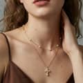 Dainty Natural Freshwater Pearl Cross Pendant Necklace, 925 Sterling Silver 1