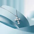 Dainty Natural Freshwater Pearl Cross Pendant Necklace, 925 Sterling Silver 4