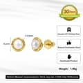 925 Sterling Silver Gold Plated Natural Freshwater Pearl Small Round Stud Earrings 4