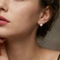 925 Sterling Silver Natural Freshwater Pearl Cubic Zirconia Stud Earrings 3