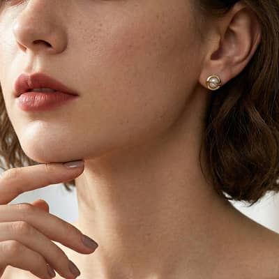 925 Sterling Silver 14K Gold Plated 5.5-6mm Natural Freshwater Pearl Screw Back Stud Earrings detail 3