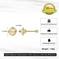 925 Sterling Silver 14K Gold Plated 5.5-6mm Natural Freshwater Pearl Screw Back Stud Earrings 4
