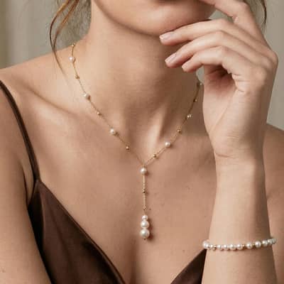 Adjustable 925 Sterling Silver Natural Freshwater Pearl Bracelet, Dainty Elegant Pearl Chain detail 4