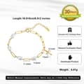 925 Sterling Silver Gold Plated Paperclip Link Chain Bracelet with Freshwater Pearl Cross Charm 5