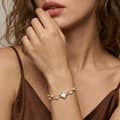 925 Sterling Silver Four Leaf Clover Natural Freshwater Pearl Bracelet, Double-Layer Chain 3