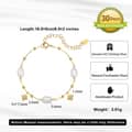 925 Sterling Silver Gold Plated Natural Freshwater Pearl Star Charm Adjustable Delicate Bracelet 5