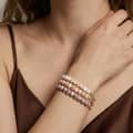 Sterling Silver Baroque Freshwater Pearl Bracelet Adjustable Half Pearl Half Paperclip Chain 3