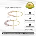 Sterling Silver Baroque Freshwater Pearl Bracelet Adjustable Half Pearl Half Paperclip Chain 5