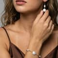 925 Sterling Silver Gold Plated Adjustable Irregularity Freshwater Pearl Chain Bracelet 4