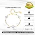 925 Sterling Silver Gold Plated Adjustable Irregularity Freshwater Pearl Chain Bracelet 5