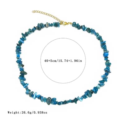 Natural Irregular Agate Stone Necklace, Stainless Steel, Bohemian detail 2