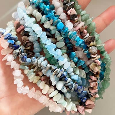 Natural Irregular Agate Stone Necklace, Stainless Steel, Bohemian detail 4