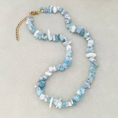 Natural Irregular Agate Stone Necklace, Stainless Steel, Bohemian detail 5