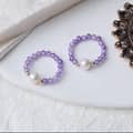 Minimalist Amethyst Freshwater Pearl Ring With Handmade Beads In 18K Gold Stainless Steel 4