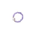 Minimalist Amethyst Freshwater Pearl Ring With Handmade Beads In 18K Gold Stainless Steel 5