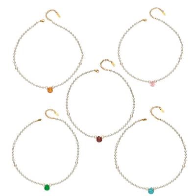 Bohemian Shell Pearl Agate Turquoise Bead Necklace, Natural Stone Pendant detail 6