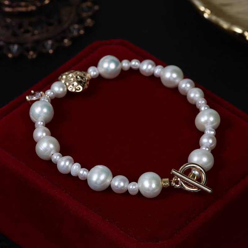 Crystal Adjustable Bracelet Freshwater Pearl Beaded Bracelet - main