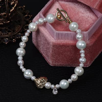 Crystal Adjustable Bracelet Freshwater Pearl Beaded Bracelet detail 5