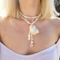 Handmade Natural Baroque Freshwater Pearl Conch Choker Necklace 1