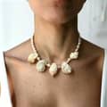 Handmade Natural Baroque Freshwater Pearl Conch Choker Necklace 3