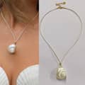 Beige Cord-small Conch Shell-4345 Cm 5 Cm Necklace