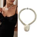 White Sparkling Diamond Necklace-43 Cm