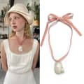 Double-Sided Fleece Korean Pink Necklace-100 Cm