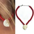 Red Pearl Shell Necklace-385 Cm-nb10