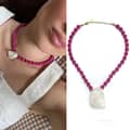 Dragon Fruit Bead Necklace-385 Cm