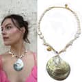 Blue-Eyed Pearl Necklace-385 Cm
