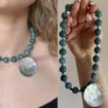 Blue Bead Necklace-405 Cm