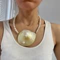 Yellow Disc Shell Pearl-style 385 Cm Necklace np5