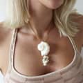 Natural Baroque Freshwater Pearl Clavicle Necklace With Seashell Conch Pendant 1