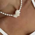 Natural Baroque Freshwater Pearl Clavicle Necklace With Seashell Conch Pendant 6