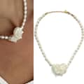Horizontal Freshwater Pearl Necklace np4-5 With Lobster Clasp