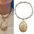 Beige Shell Necklace-shell Beads
