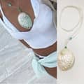White Shell And Cotton Rope Necklace-100120 Cm