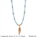 Natural Crystal and Freshwater Pearl Blue Gemstone Necklace, Gold Fish Pendant, Boho 5