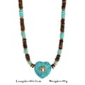 Natural Stone Heart Pendant Beaded Necklace, Stainless Steel, Boho 5
