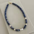Bohemian Natural Stone and Freshwater Baroque Pearl Stackable Beaded Necklace 3
