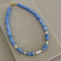 Bohemian Natural Stone and Freshwater Baroque Pearl Stackable Beaded Necklace 6