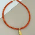 Colorful Gemstone Beaded Choker, 18K Gold Fish Charm, Ocean Style 6
