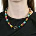 Bohemian Rainbow Gemstone Abacus Bead Choker, Gold Circle Spring Clasp 4