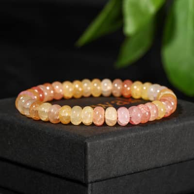 Colorful Natural Stone Beaded Bracelet Gemstone Abacus Bead Elastic Stretch Bracelet Stackable Jewelry detail 6
