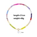 Bohemian Gemstone Abacus Bead Choker, 18K Gold Spring Ring Clasp Heart Pendant 5