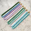 Bohemian Colorful Natural Stone Gemstone Bead Necklace, 18K Gold Spring Clasp 2
