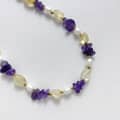 Natural Crystal and Freshwater Pearl Irregular Gemstone Choker, 18K Gold Clasp 2